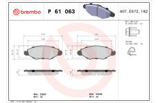 Sada brzdových platničiek kotúčovej brzdy BREMBO P 61 063