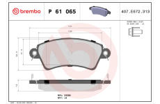 Sada brzdových platničiek kotúčovej brzdy BREMBO P 61 065