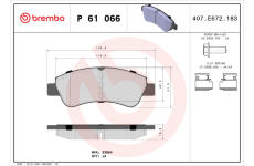 Sada brzdových destiček, kotoučová brzda BREMBO P 61 066X