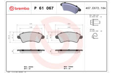 Sada brzdových platničiek kotúčovej brzdy BREMBO P 61 067