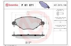 Sada brzdových destiček, kotoučová brzda BREMBO P 61 071