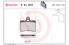 Sada brzdových platničiek kotúčovej brzdy BREMBO P 61 073