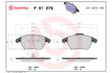 Sada brzdových platničiek kotúčovej brzdy BREMBO P 61 076