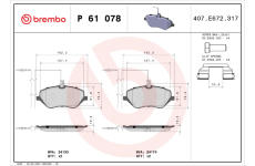 Sada brzdových destiček, kotoučová brzda BREMBO P 61 078