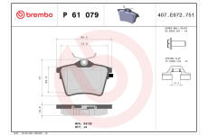 Sada brzdových platničiek kotúčovej brzdy BREMBO P 61 079