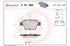 Sada brzdových platničiek kotúčovej brzdy BREMBO P 61 080