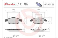 Sada brzdových platničiek kotúčovej brzdy BREMBO P 61 083