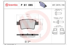 Sada brzdových destiček, kotoučová brzda BREMBO P 61 085