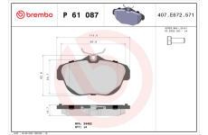 Sada brzdových platničiek kotúčovej brzdy BREMBO P 61 087