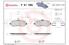 Sada brzdových destiček, kotoučová brzda BREMBO P 61 096