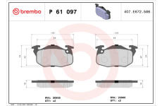 Sada brzdových destiček, kotoučová brzda BREMBO P 61 097