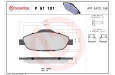 Sada brzdových platničiek kotúčovej brzdy BREMBO P 61 101