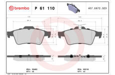 Sada brzdových platničiek kotúčovej brzdy BREMBO P 61 110