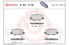 Sada brzdových platničiek kotúčovej brzdy BREMBO P 61 111E