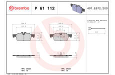 Sada brzdových platničiek kotúčovej brzdy BREMBO P 61 112