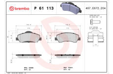 Sada brzdových platničiek kotúčovej brzdy BREMBO P 61 113