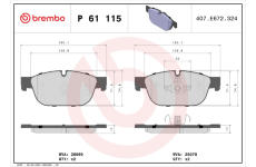 Sada brzdových destiček, kotoučová brzda BREMBO P 61 115