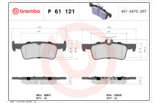 Sada brzdových destiček, kotoučová brzda BREMBO P 61 121