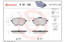 Sada brzdových platničiek kotúčovej brzdy BREMBO P 61 122