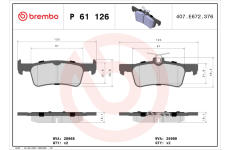 Sada brzdových destiček, kotoučová brzda BREMBO P 61 126