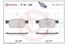 Sada brzdových platničiek kotúčovej brzdy BREMBO P 61 134