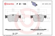 Sada brzdových platničiek kotúčovej brzdy BREMBO P 61 135