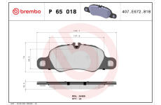 Sada brzdových destiček, kotoučová brzda BREMBO P 65 018