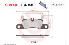 Sada brzdových platničiek kotúčovej brzdy BREMBO P 65 030