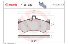 Sada brzdových platničiek kotúčovej brzdy BREMBO P 65 032