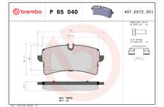 Sada brzdových platničiek kotúčovej brzdy BREMBO P 65 040