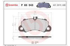 Sada brzdových platničiek kotúčovej brzdy BREMBO P 65 043