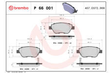 Sada brzdových platničiek kotúčovej brzdy BREMBO P 66 001