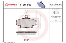 Sada brzdových platničiek kotúčovej brzdy BREMBO P 68 008