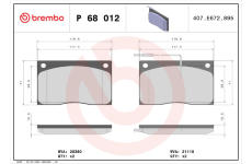 Sada brzdových platničiek kotúčovej brzdy BREMBO P 68 012