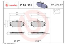 Sada brzdových platničiek kotúčovej brzdy BREMBO P 68 014