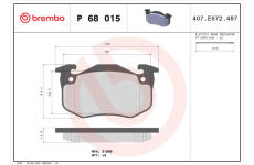 Sada brzdových destiček, kotoučová brzda BREMBO P 68 015