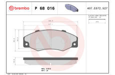 Sada brzdových platničiek kotúčovej brzdy BREMBO P 68 016