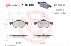 Sada brzdových platničiek kotúčovej brzdy BREMBO P 68 029