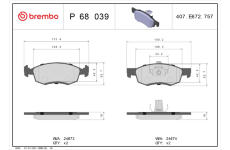 Sada brzdových platničiek kotúčovej brzdy BREMBO P 68 039