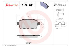 Sada brzdových destiček, kotoučová brzda BREMBO P 68 041