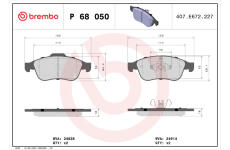 Sada brzdových destiček, kotoučová brzda BREMBO P 68 050X