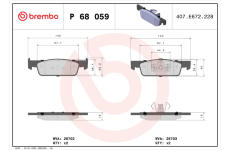 Sada brzdových destiček, kotoučová brzda BREMBO P 68 059