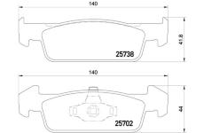 Sada brzdových destiček, kotoučová brzda BREMBO P 68 060