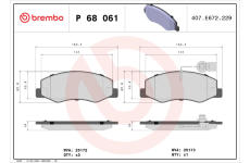 Sada brzdových platničiek kotúčovej brzdy BREMBO P 68 061