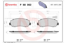 Sada brzdových platničiek kotúčovej brzdy BREMBO P 68 062