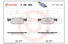 Sada brzdových platničiek kotúčovej brzdy BREMBO P 68 065