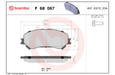 Sada brzdových destiček, kotoučová brzda BREMBO P 68 067