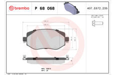 Sada brzdových destiček, kotoučová brzda BREMBO P 68 068X