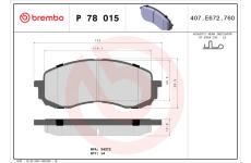 Sada brzdových destiček, kotoučová brzda BREMBO P 78 015