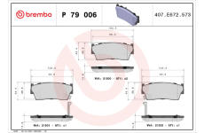 Sada brzdových destiček, kotoučová brzda BREMBO P 79 006